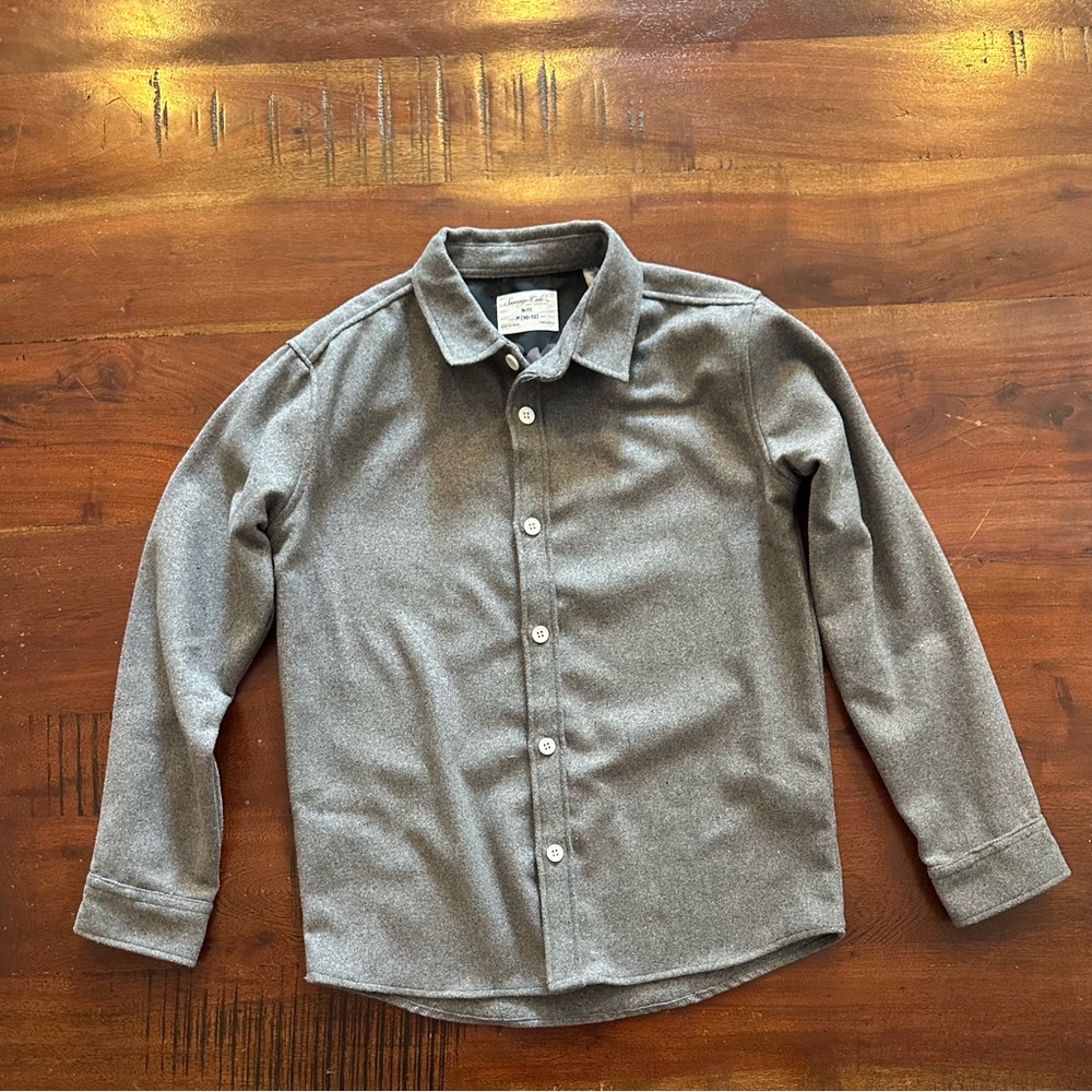 Knit gray button-down